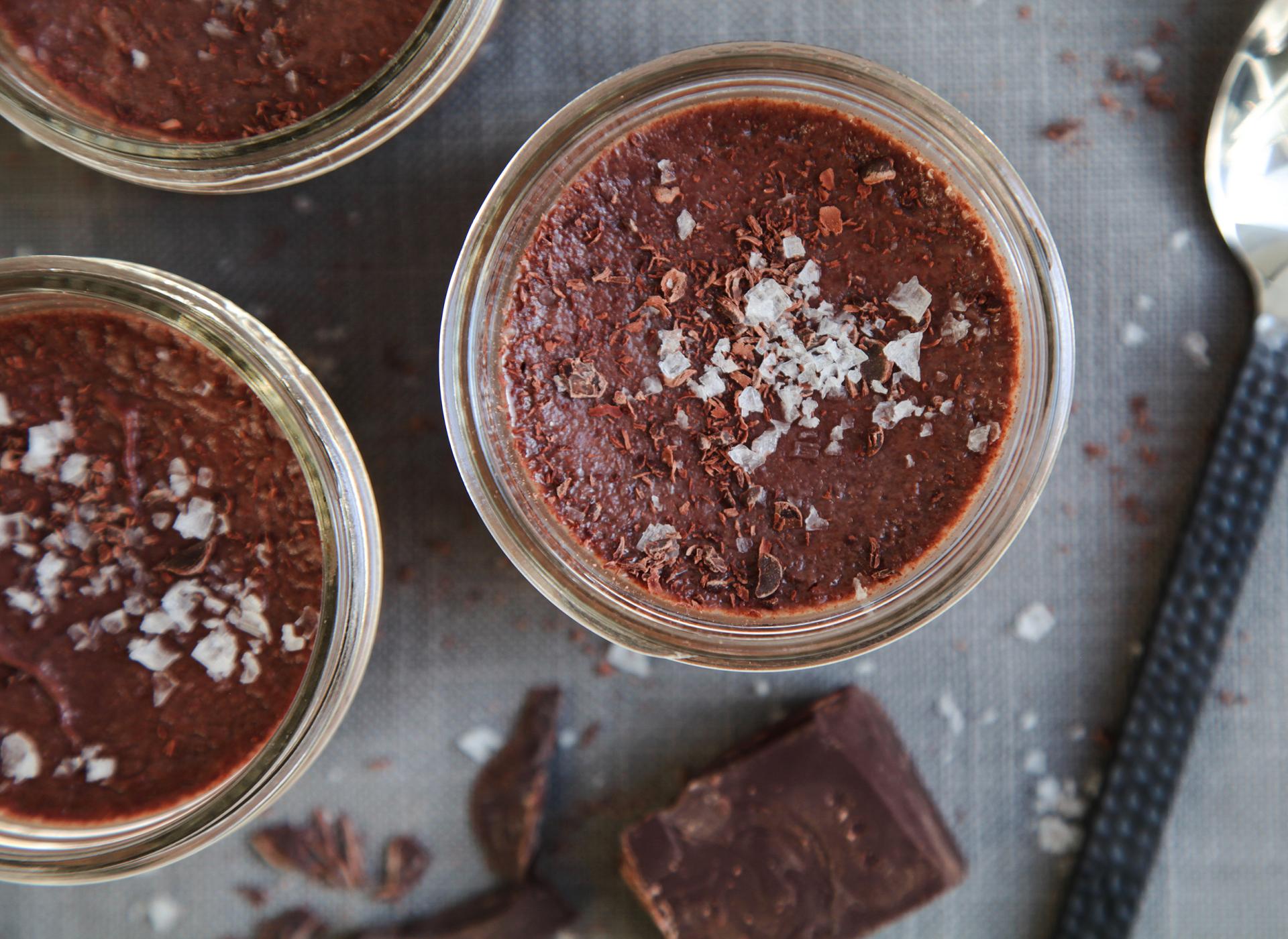 Salted Bittersweet Chocolate Pot de Crème recipe